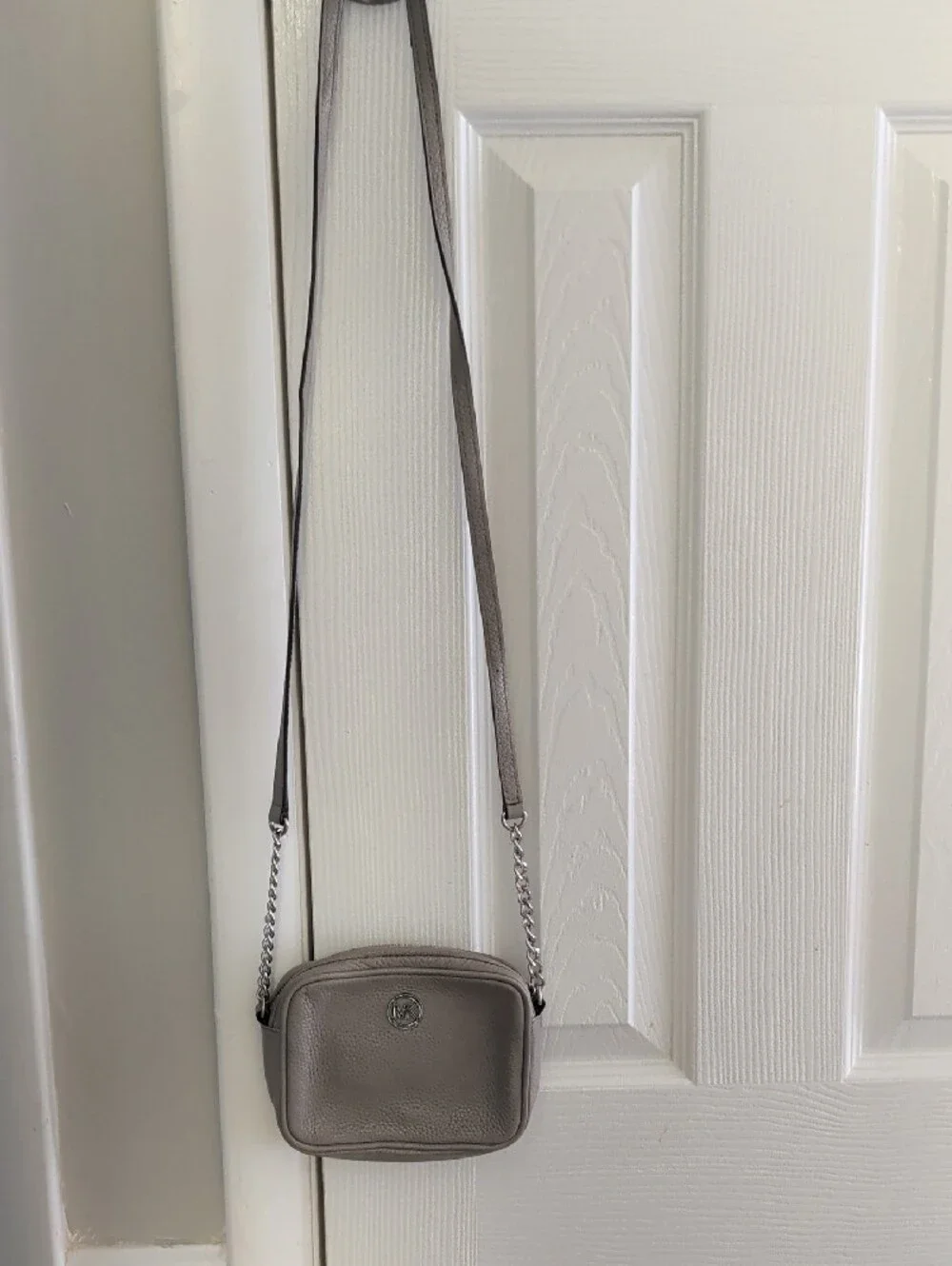 Michael Kors Pebbled Leather Crossbody - Taupe Gray